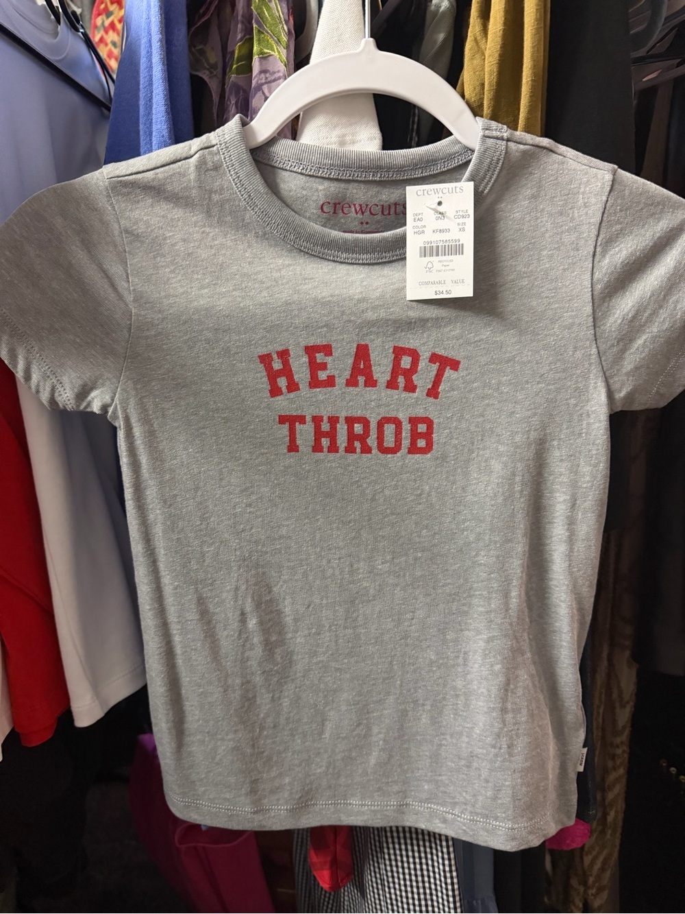 crewcuts Kids 'Heart Throb' Short Sleeve Tee - Gray with Red Print